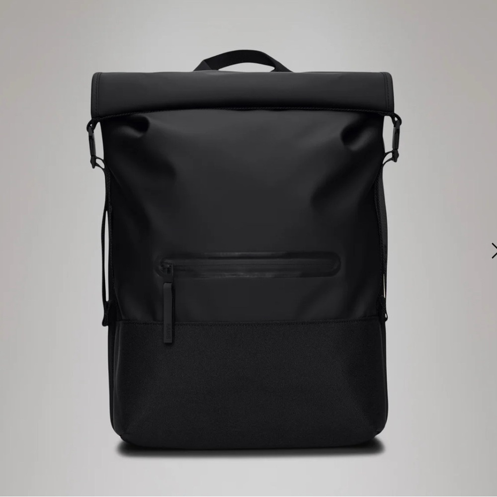 RAINS trail rolldown backpack black one size